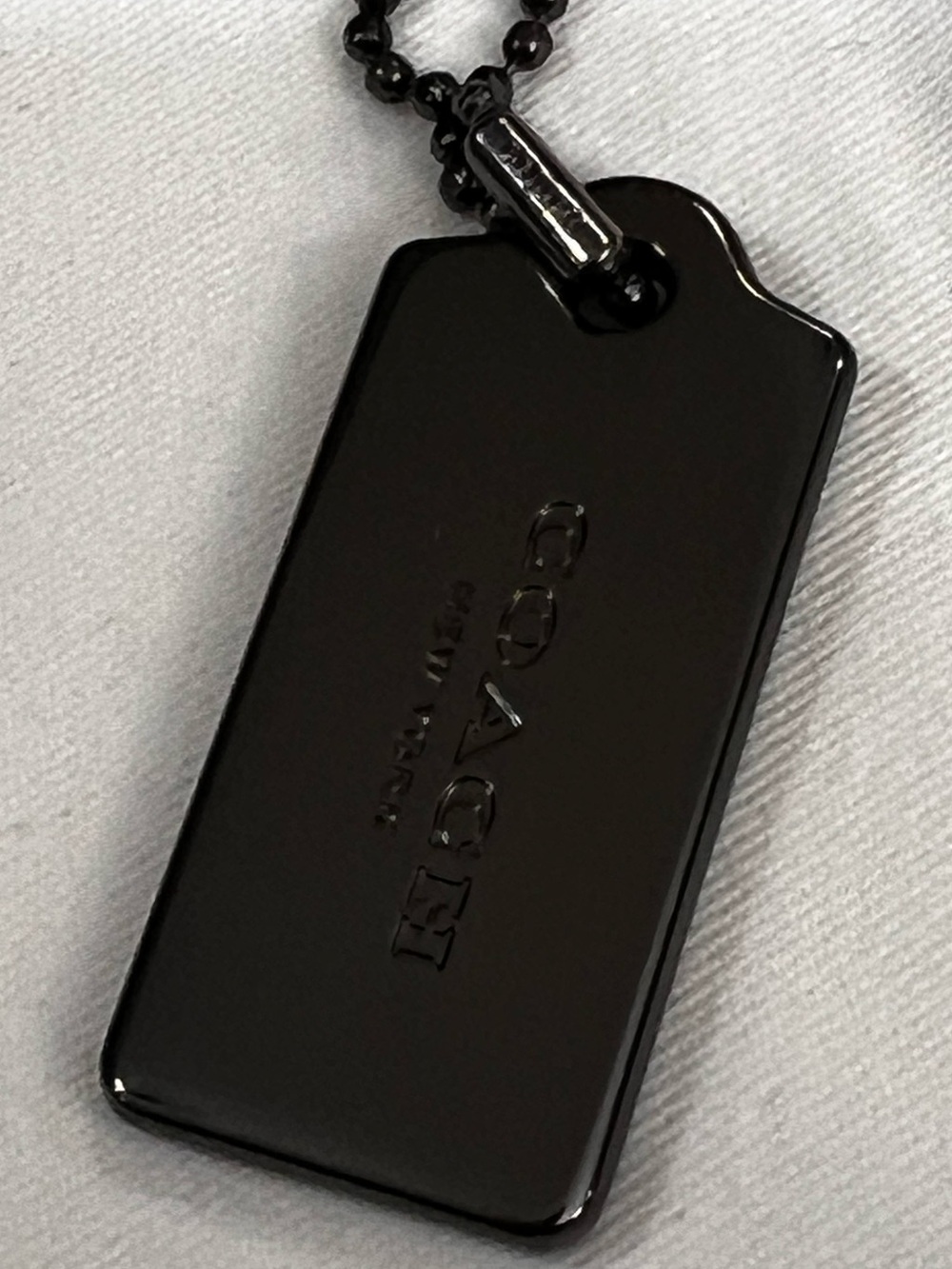 Coach black metallic  Black Logo Tag Pendant - Picture 4 of 8
